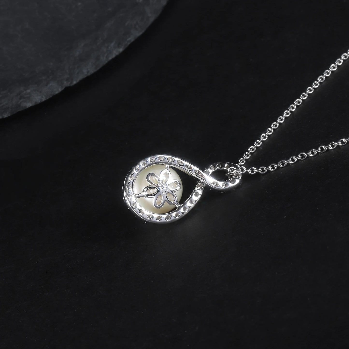 Infinity Freshwater Pearl Pendant | 10mm | 925 Sterling Silver | Luxury Gold Palace