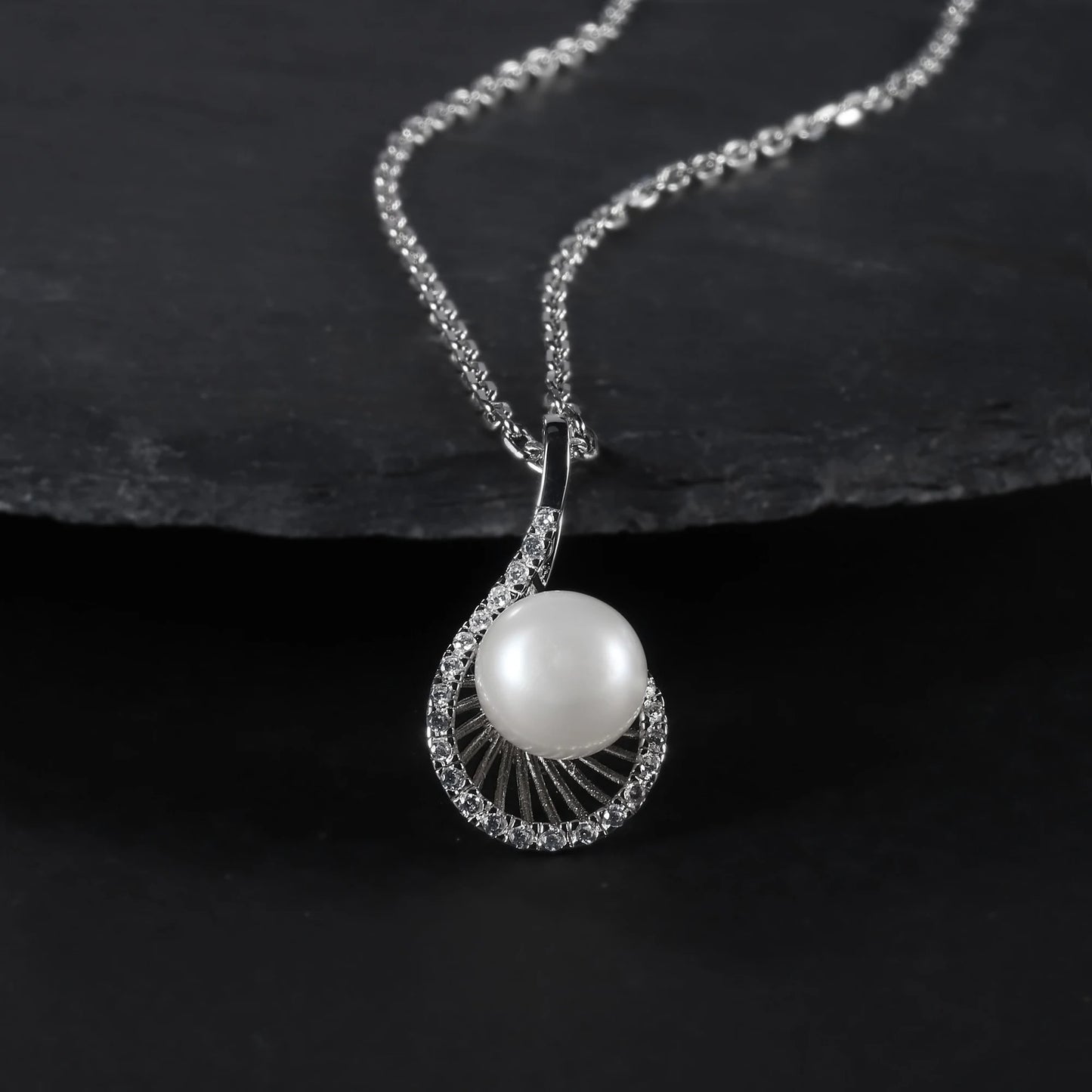 Classic 10mm Freshwater Pearl Pendant | 925 Sterling Silver | Luxury Gold Palace