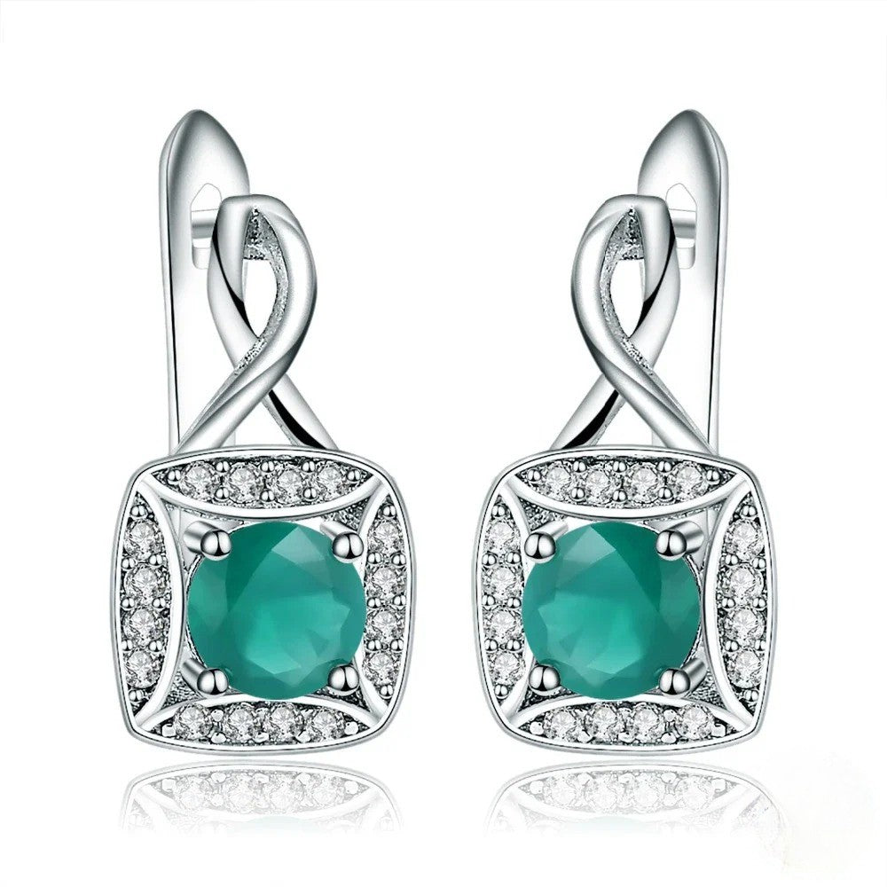 Natural Sky Blue Topaz Infinity Drop Earrings | 925 Sterling Silver | Luxury Gold Palace