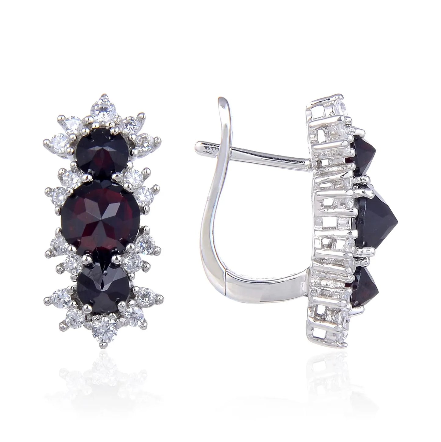 Vintage Sky Blue Topaz Three-Stone Earrings | 925 Sterling Silver