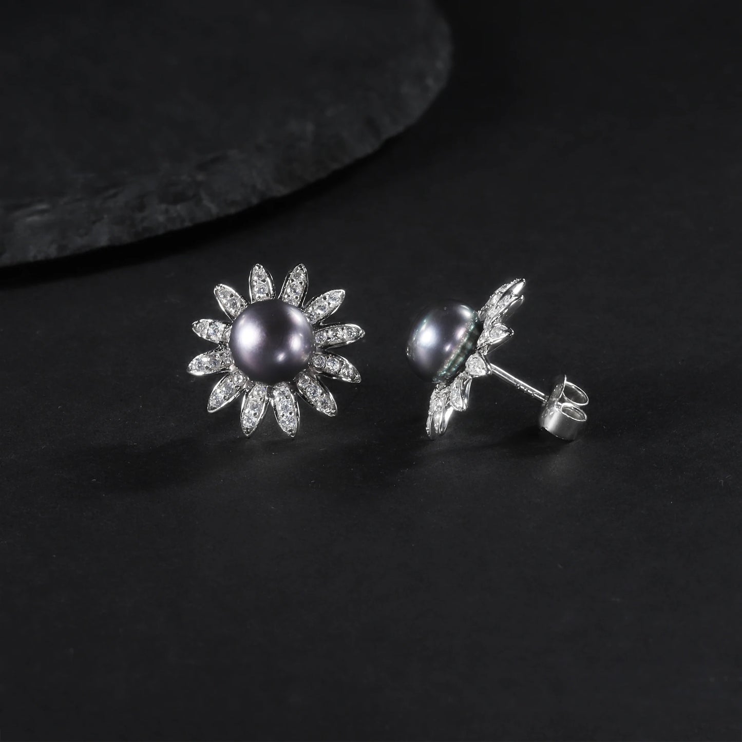 Sunflower Freshwater Pearl Pendant | 10mm | 925 Sterling Silver | Luxury Gold Palace