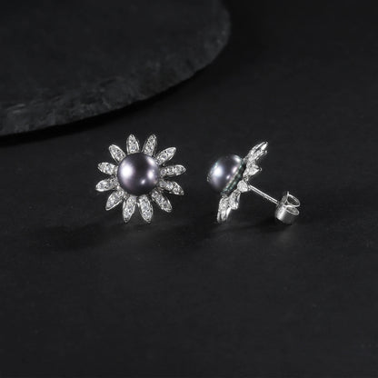 Sunflower Freshwater Pearl Pendant | 10mm | 925 Sterling Silver | Luxury Gold Palace