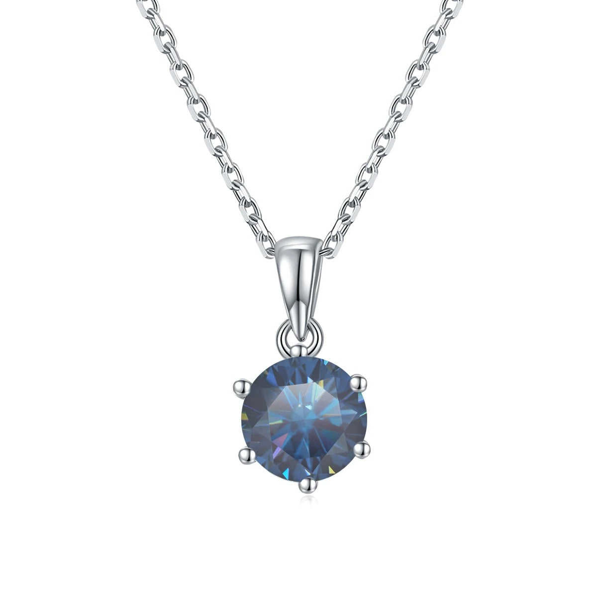 1.0Ct Green Moissanite Solitaire Necklace | GRA Certified | 925 Silver
