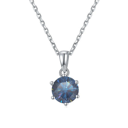 1.0Ct Green Moissanite Solitaire Necklace | GRA Certified | 925 Silver