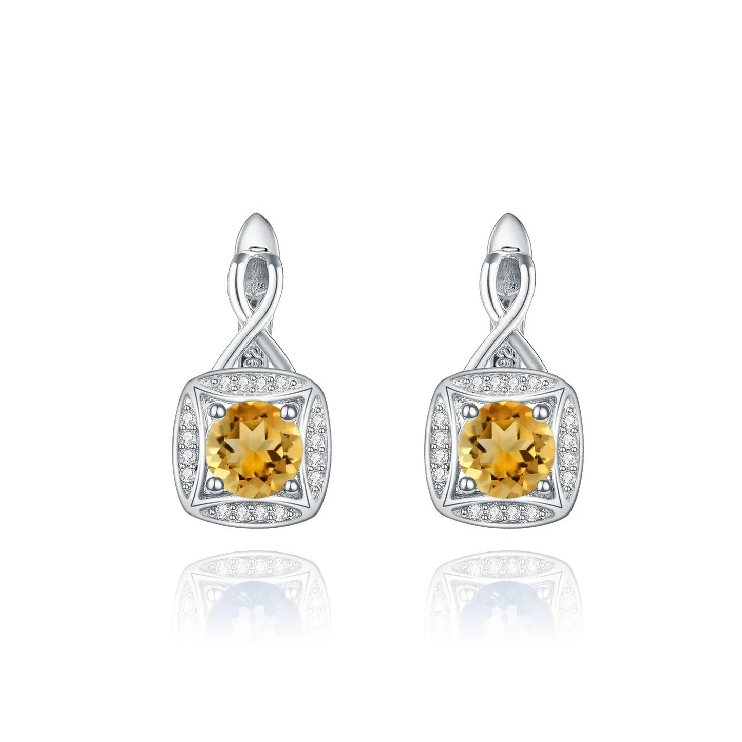 Natural Sky Blue Topaz Infinity Drop Earrings | 925 Sterling Silver | Luxury Gold Palace