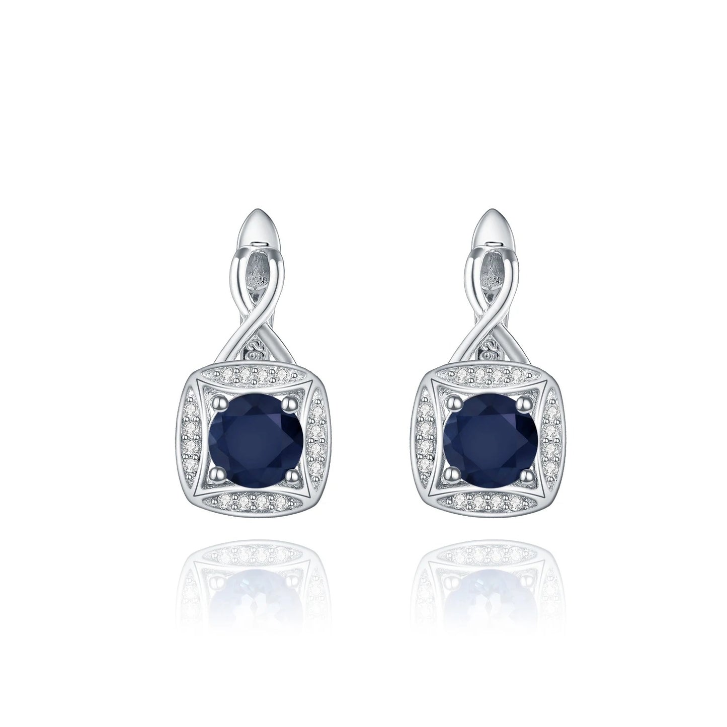 Natural Sky Blue Topaz Infinity Drop Earrings | 925 Sterling Silver | Luxury Gold Palace