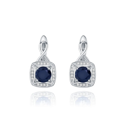 Natural Sky Blue Topaz Infinity Drop Earrings | 925 Sterling Silver | Luxury Gold Palace