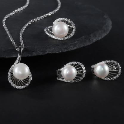 Classic 10mm Freshwater Pearl Pendant | 925 Sterling Silver | Luxury Gold Palace