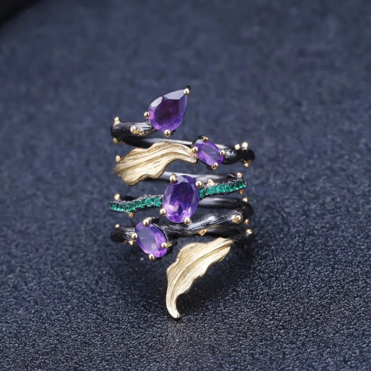 Vintage Neo-Gothic Amethyst Ring | 925 Sterling Silver (2.26Ct)