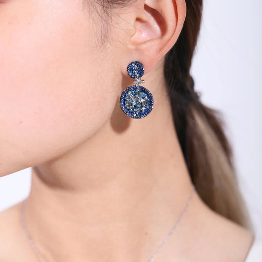 Vintage London Blue Topaz Dangle Earrings | 925 Sterling Silver | Handmade