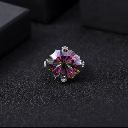 Massive 24.21Ct Rainbow Mystic Quartz Cocktail Ring | 925 Silver
