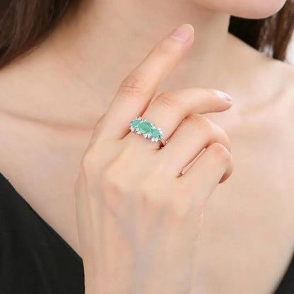 Natural Sky Blue Topaz Vintage Cluster Ring | 925 Sterling Silver