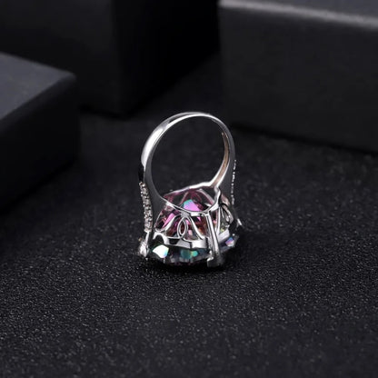 Massive 24.21Ct Rainbow Mystic Quartz Cocktail Ring | 925 Silver