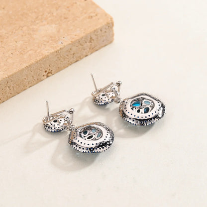 Vintage London Blue Topaz Dangle Earrings | 925 Sterling Silver | Handmade