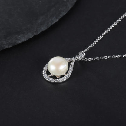 Infinity Freshwater Pearl Pendant | 10mm | 925 Sterling Silver | Luxury Gold Palace