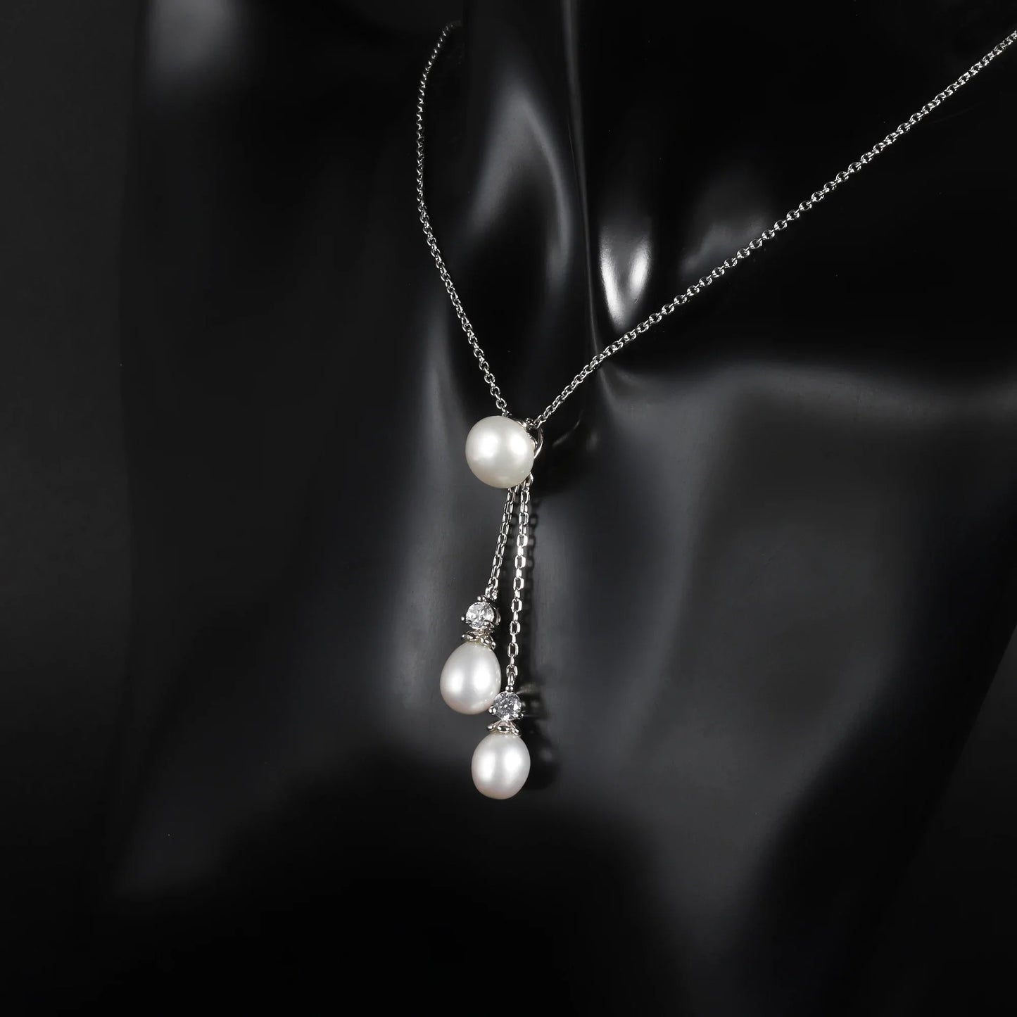 Triple Freshwater Pearl Tassel Pendant | 9mm | 925 Sterling Silver | Luxury Gold Palace