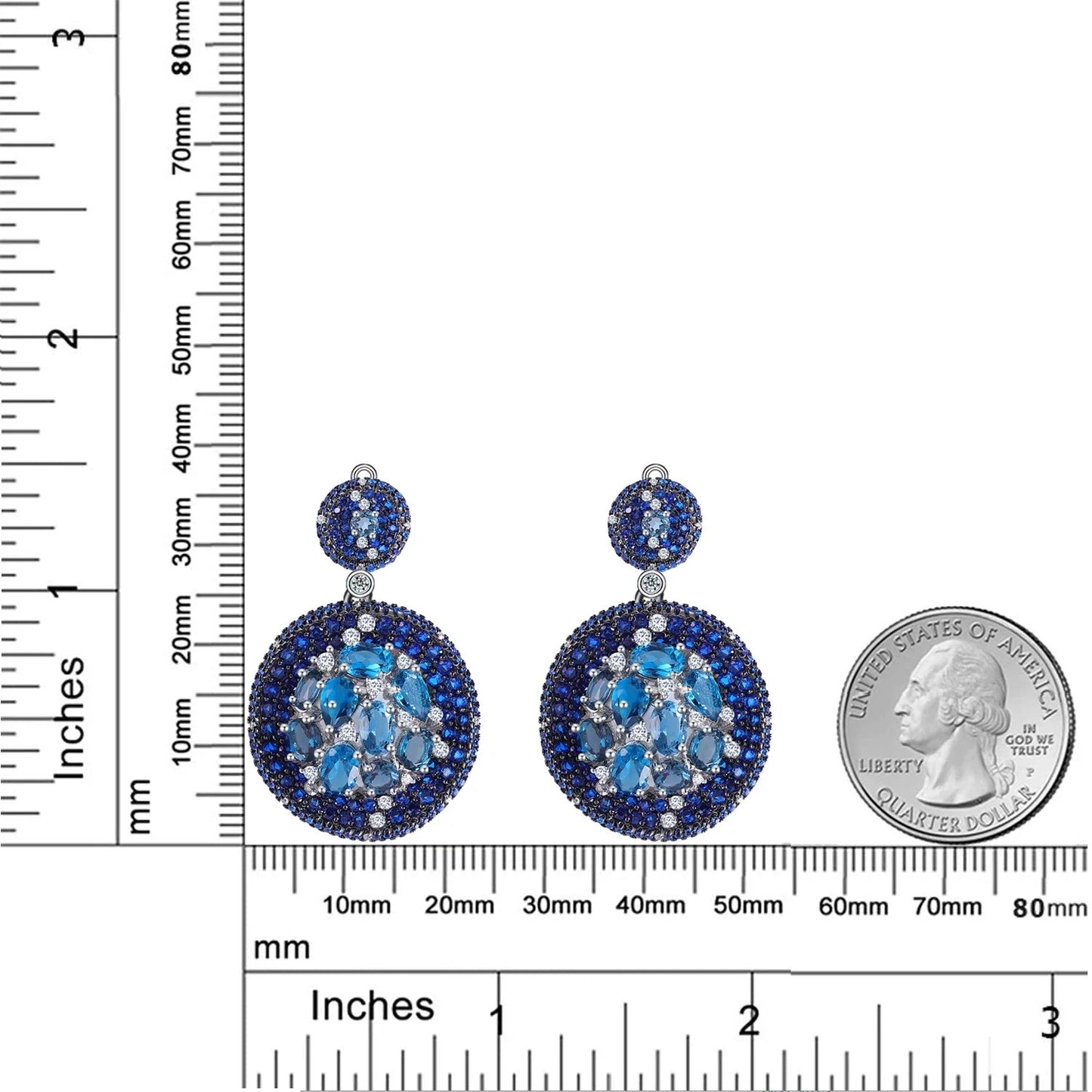 Vintage London Blue Topaz Dangle Earrings | 925 Sterling Silver | Handmade