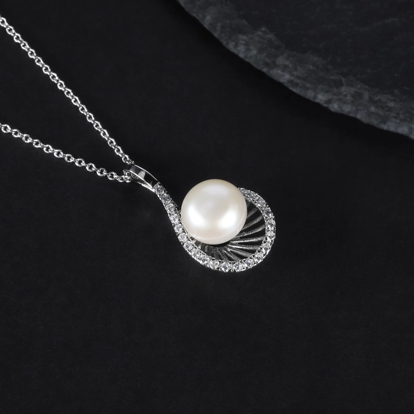 Classic 10mm Freshwater Pearl Pendant | 925 Sterling Silver | Luxury Gold Palace