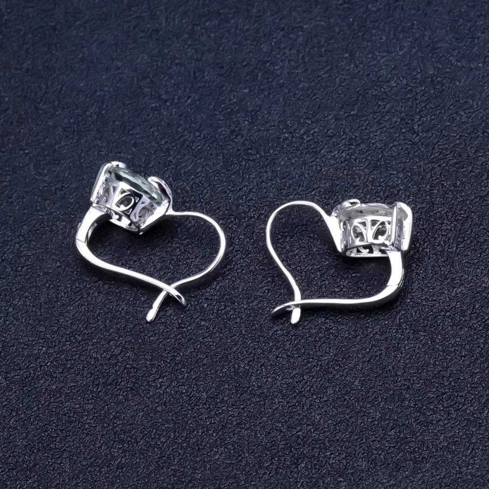 Natural Green Amethyst (Prasiolite) Leaf Drop Earrings | 6.64Ct 925 Silver