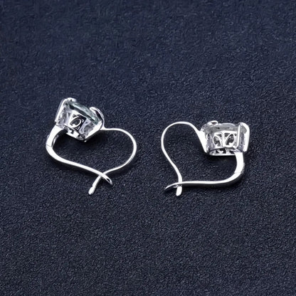 Natural Green Amethyst (Prasiolite) Leaf Drop Earrings | 6.64Ct 925 Silver