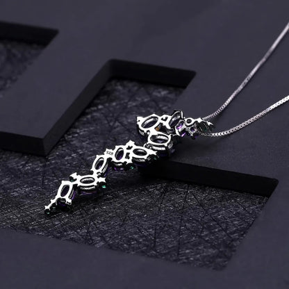 Natural Amethyst Cascading Vine Pendant | 4.89Ct 925 Sterling Silver
