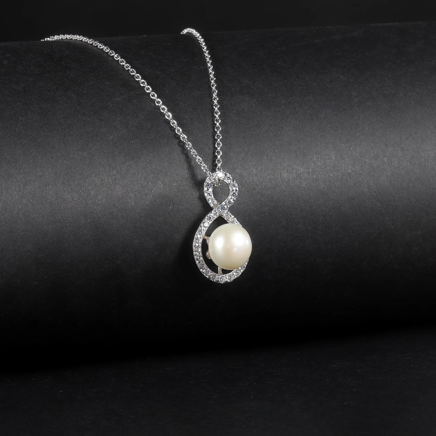 Infinity Freshwater Pearl Pendant | 10mm | 925 Sterling Silver | Luxury Gold Palace