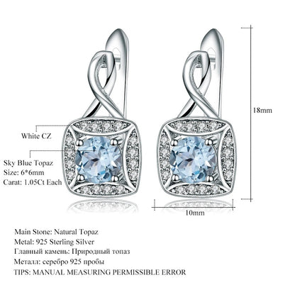 Natural Sky Blue Topaz Infinity Drop Earrings | 925 Sterling Silver | Luxury Gold Palace