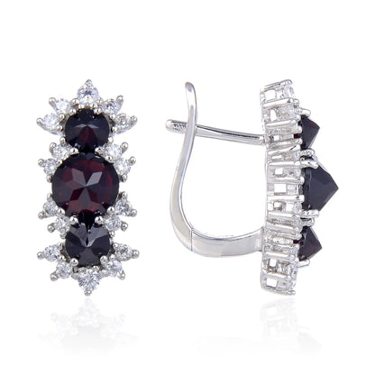 Vintage Sky Blue Topaz Three-Stone Earrings | 925 Sterling Silver