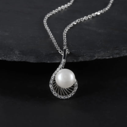 Classic 10mm Freshwater Pearl Pendant | 925 Sterling Silver | Luxury Gold Palace