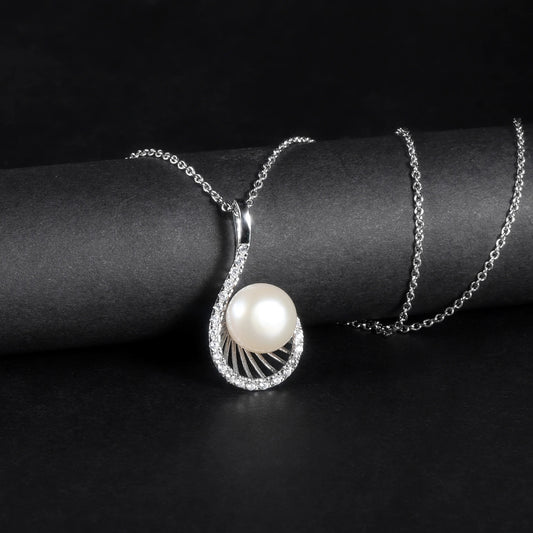 Classic 10mm Freshwater Pearl Pendant | 925 Sterling Silver | Luxury Gold Palace