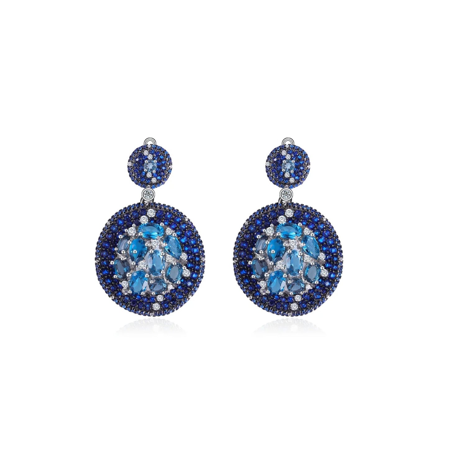 Vintage London Blue Topaz Dangle Earrings | 925 Sterling Silver | Handmade