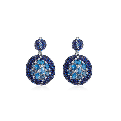 Vintage London Blue Topaz Dangle Earrings | 925 Sterling Silver | Handmade