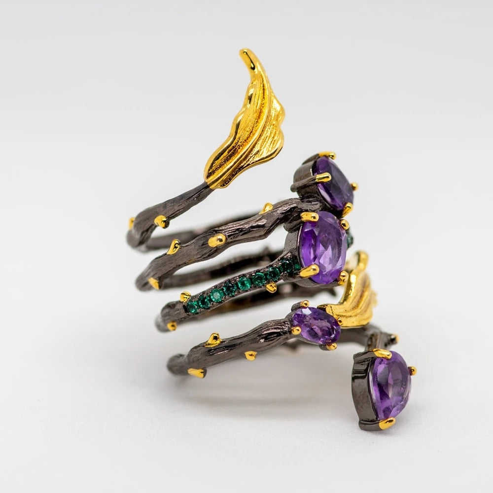 Vintage Neo-Gothic Amethyst Ring | 925 Sterling Silver (2.26Ct)
