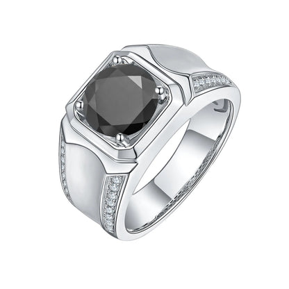 Men's D Color Moissanite Ring | 1ct, 2ct, 3ct Options | 925 Silver
