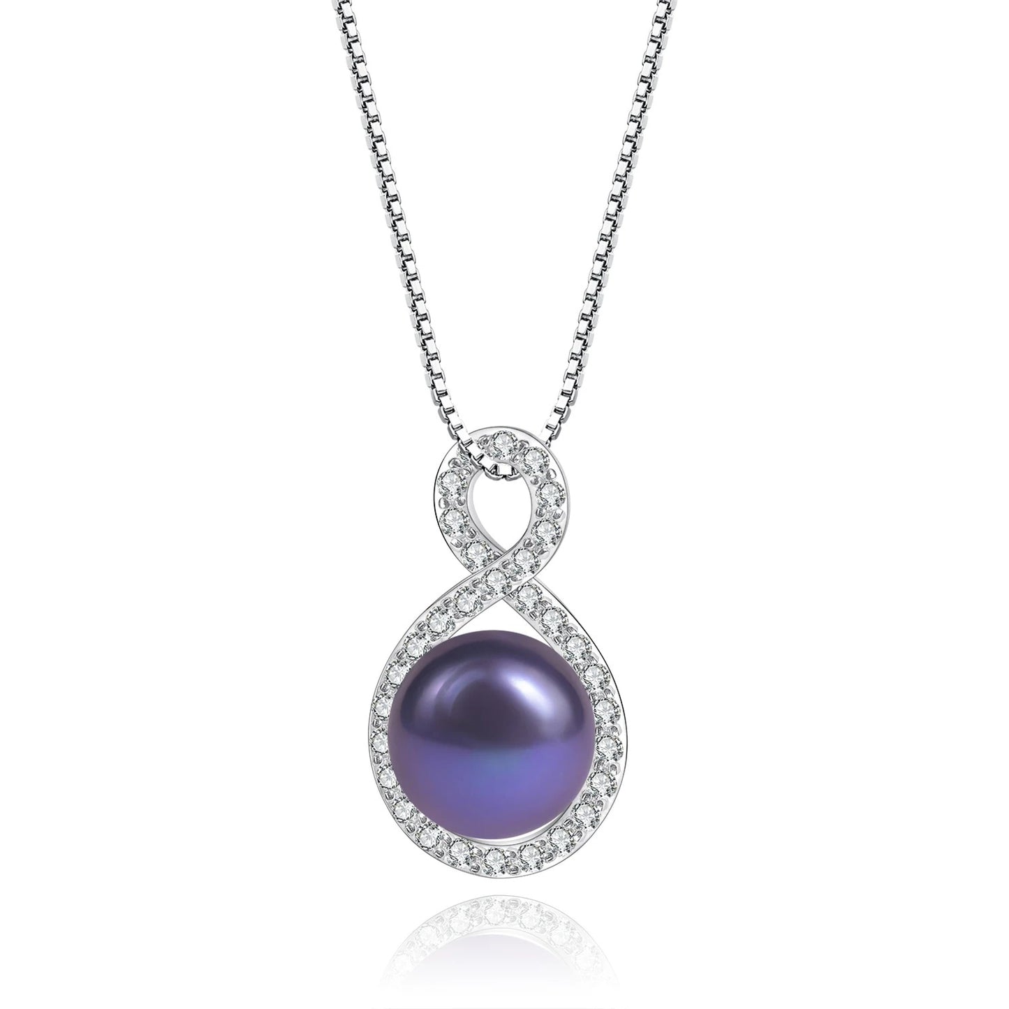 Infinity Freshwater Pearl Pendant | 10mm | 925 Sterling Silver | Luxury Gold Palace