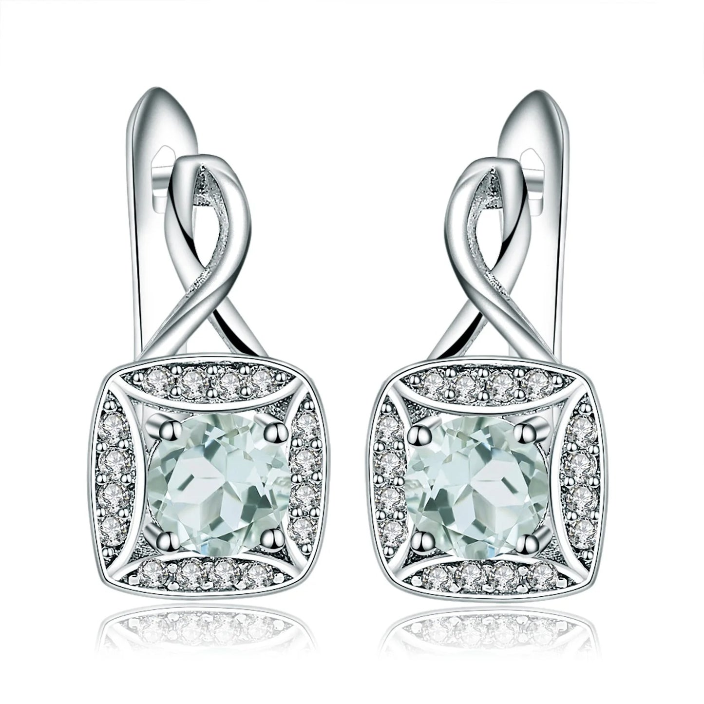 Natural Sky Blue Topaz Infinity Drop Earrings | 925 Sterling Silver | Luxury Gold Palace