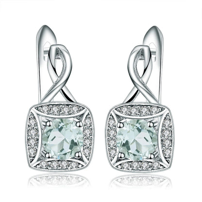 Natural Sky Blue Topaz Infinity Drop Earrings | 925 Sterling Silver | Luxury Gold Palace