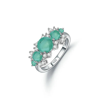 Natural Sky Blue Topaz Vintage Cluster Ring | 925 Sterling Silver