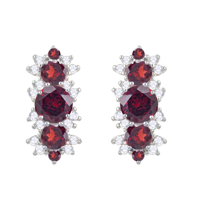 Vintage Sky Blue Topaz Three-Stone Earrings | 925 Sterling Silver