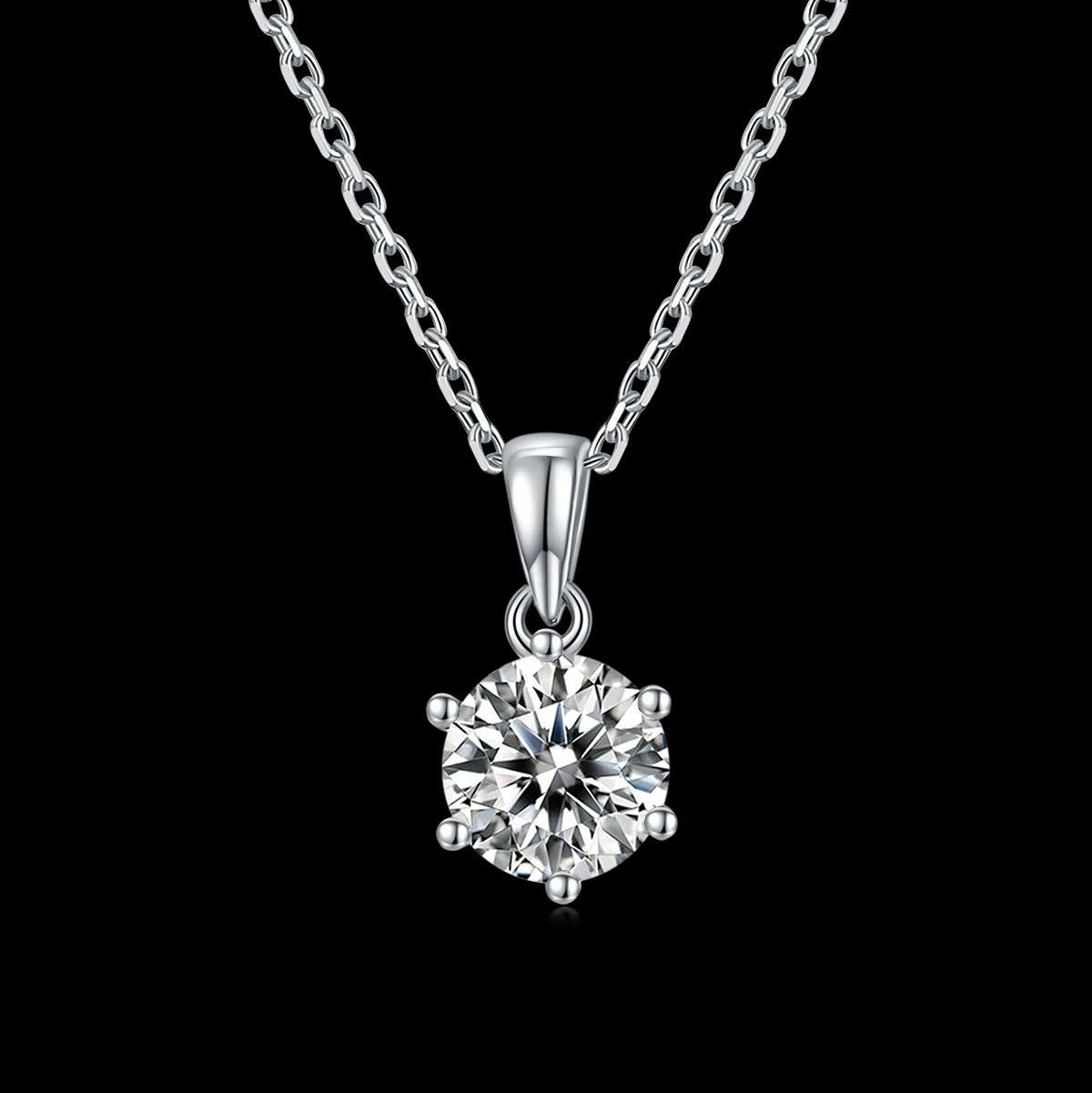 1.0Ct Green Moissanite Solitaire Necklace | GRA Certified | 925 Silver