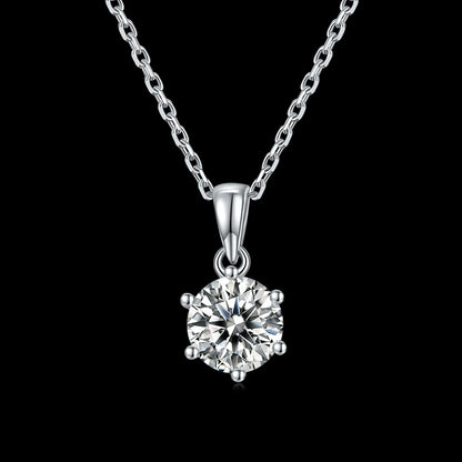 1.0Ct Green Moissanite Solitaire Necklace | GRA Certified | 925 Silver